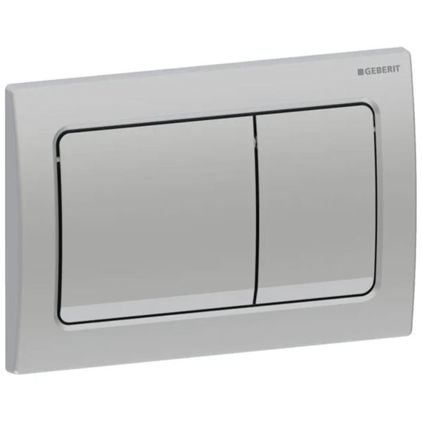 Alpha01 Flush Plate Square, Dual Flush - Matt Chrome