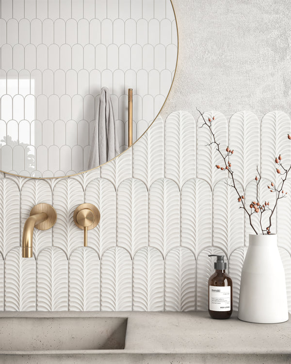 Alma Scale White 80X215mm Gloss Ceramic (0.53Sqm/Box)