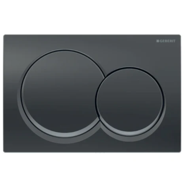 Alpha01 Actuator Plate for Dual Flush, Round - Black Chrome
