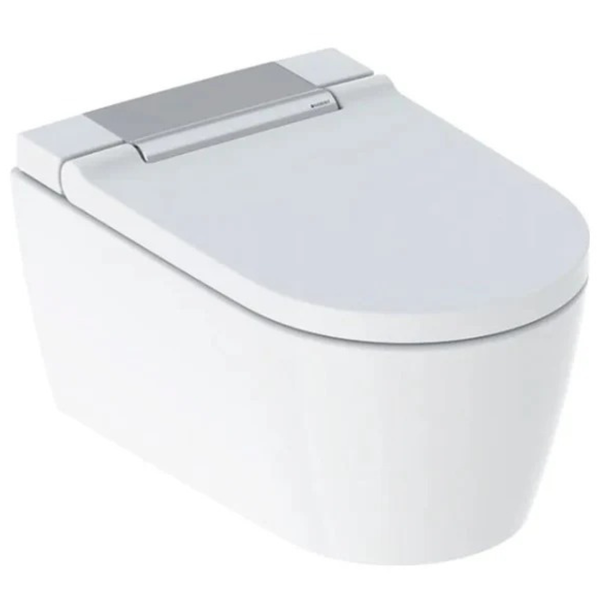 AquaClean Sela WC Complete Solution Wall-hung Toilet Polished White With Bright Chrome- Design Cover