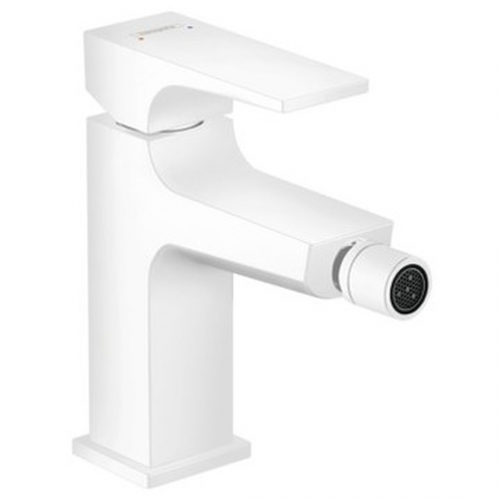 Hansgrohe Metropol Single Lever Bidet Mixer With Lever Handle And Push-Open Waste Set Matt White