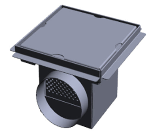 Solid Industrial Floor Drain (200X200mm) With Fat-Trap Basket & 110mm Horizontal Outlet Flange Incl