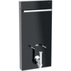 Monolith sanitary module for bidet, 101 cm, with towel rail: black glass, black chrome alum