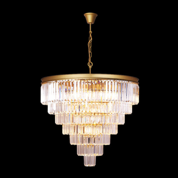 13xE14 Clear Crystal 7 Tier Chand S/Gold