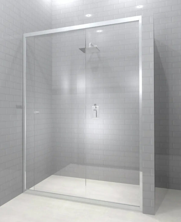 Lave Annecy Adjustable Slider Door Fully Framed 1200-1400x2000mm (5mm) - Chrome Frame Clear Glass
