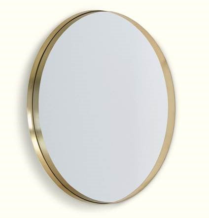 Deep Frame Circular Mirror 60cm Matte Brass