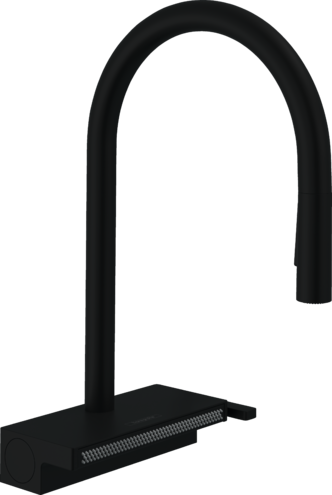 Hansgrohe Aquno Select M81 Single Lever Kitchen Mixer 170, Pull-Out Spout, 3 Jet, Sbox Matt Black