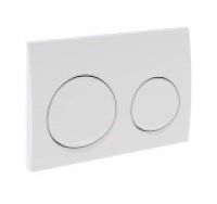 Alpha25 Actuator plate, Round, Dual Flush - White