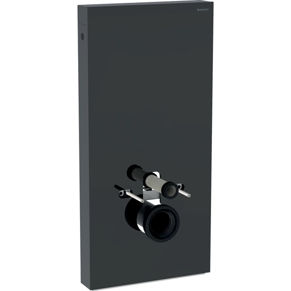 Monolith sanitary module for wall-hung WC, 101 cm, front cladding made of glass: lava glass
