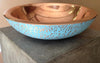 Copper Countertop Basin Double Skin Turquoise Blue 450x450x135mm