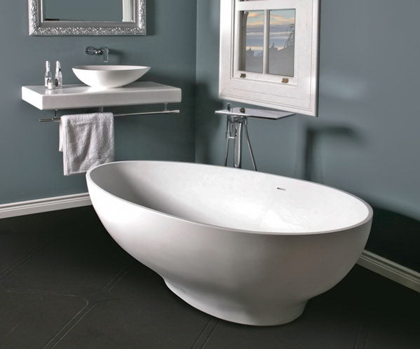 Laggio Freestanding Bath Matt White 1645x935x455mm