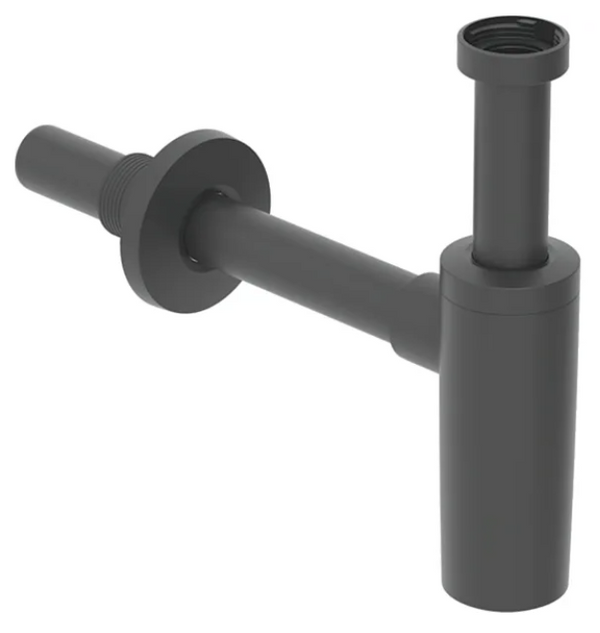Dip Tube Trap For Washbasin, Horizontal Outlet Matt Black