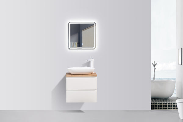 Lazio 600 White Single Draw Vanity Set