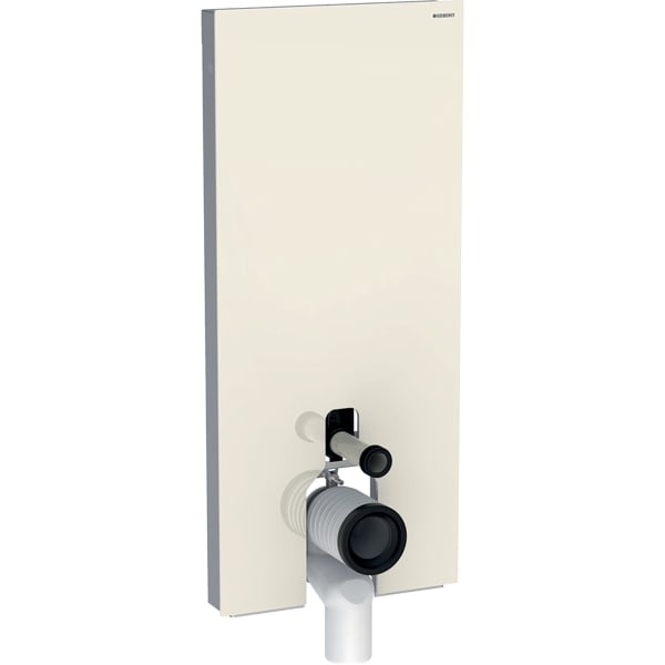 Monolith sanitary module for floor-standing WC, 114 cm, front cladding made of glass: sand