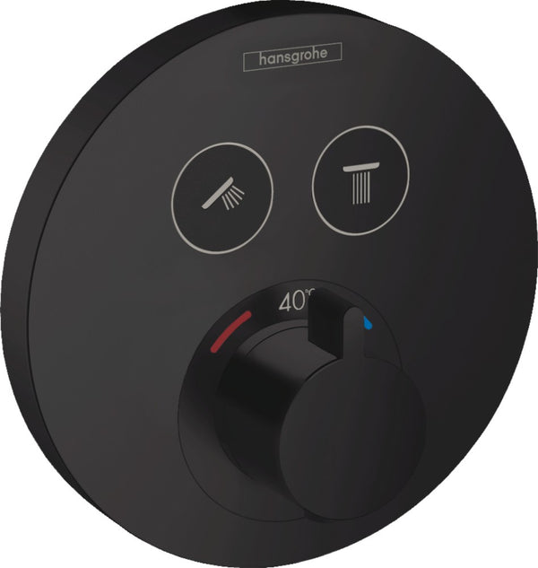 Hansgrohe Showerselect S Thermostat For Concealed Installation For 2 Functions Matt Black