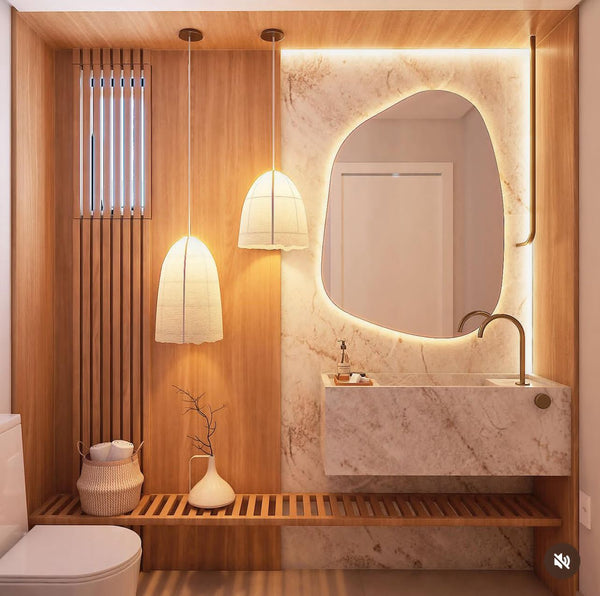 Organica - 600 mm x 1000mm - Frameless - Pebble - LED Backlit - V