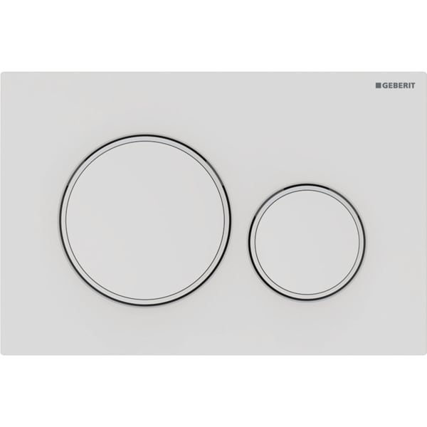 Sigma20 actuator plate for dual flush Plate and buttons: white matt coated