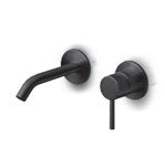 JEE-O Slimline Wall Mounted Basin Mixer Stainless Steel With Concealed Body, Structured Black
