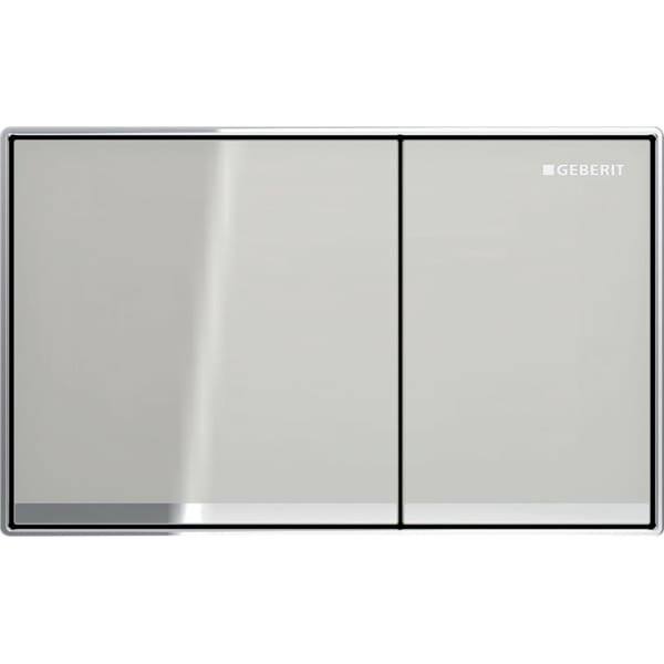 Omega60 actuator plate, for dual flush, surface-even: sand grey, mirrored, bright chrome-pl