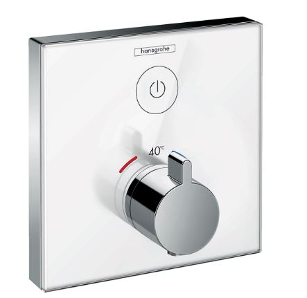 Hansgrohe Showerselect Glass Thermostat For Concealed Installation For 1 Function White/Chrome