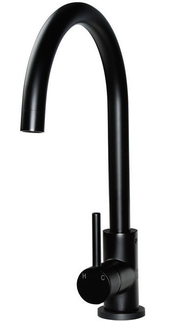 Round Kitchen Mixer Tap - Matte Black