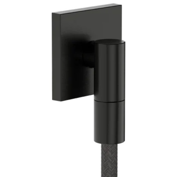 FixFit Fine E Wall Outlet with Non-Return Valve - Brushed Black Chrome