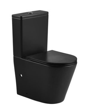 Evora Black Close-Couple Suite With Soft-Close Seat Rimless