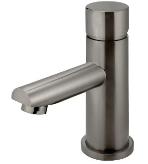 Round Pinless Basin Mixer Gun Metal