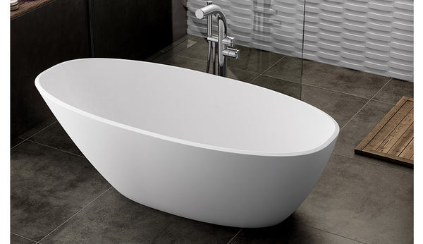 Mozzano Freestanding Bath Polished White 1644X743X495mm