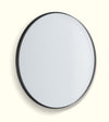 Deep Frame Circular Mirror - 80cm Diam - 30mm Frame - Matte Black - LED Backlit