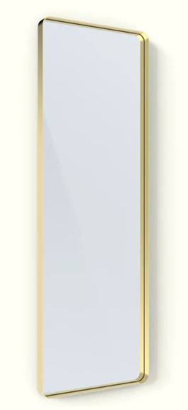 Deep Frame Soft Edge Mirror - 0.6 x 1.2m - 30mm - Matte Brass