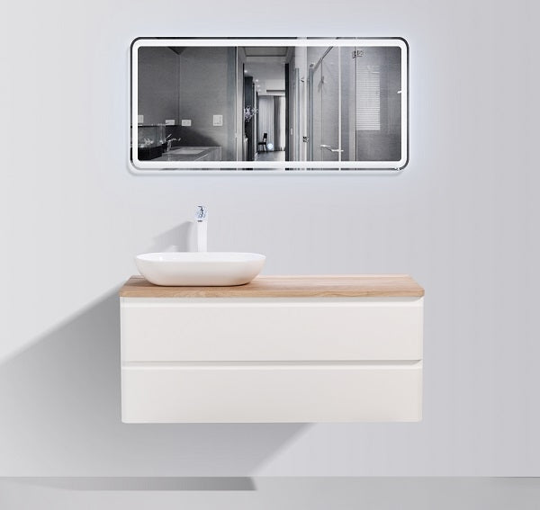 Lazio 1200 White Double Draw Vanity Set