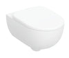 Geberit Selnova Premium wall-hung WC set, washdown, shrouded, rimfree with WC seat