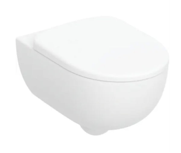 Geberit Selnova Premium wall-hung WC set, washdown, shrouded, rimfree with WC seat