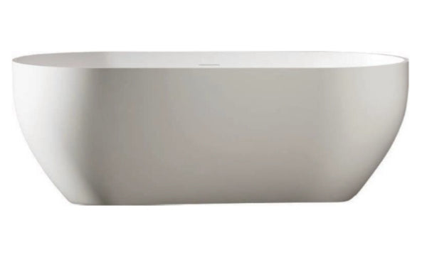 Solid Surface Freestanding Oval Bath Tub Matt White 1600x750x550mm