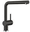Blanco Linus-S Black Kitchen Mixer With 3/8 Inch Flexi Hose Matt Black