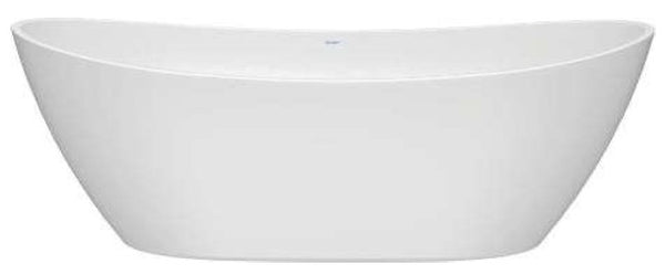 DuraVato Freestanding Bath Overflow and Chrome Push Open Waste Polished White 1800x800mm