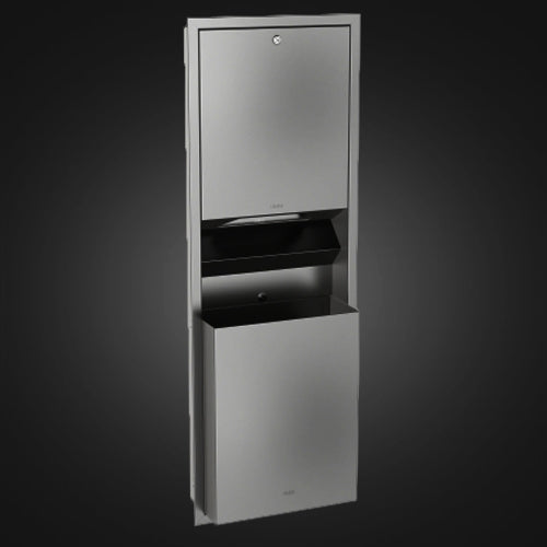 Recessed Paper Towel Disp./Bin Combo