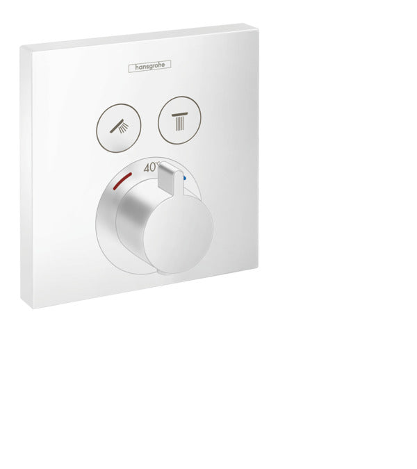 Hansgrohe Showerselect Thermostat For Concealed Installation For 2 Functions Matt White