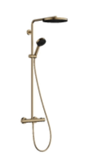 Hansgrohe Pulsify S Puro Showerpipe 260 1Jet Ecosmart With Ecostat Fine And Hand Shower 3Jet Brushed