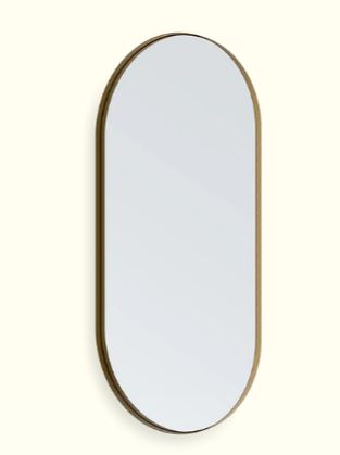 Deep Frame Pill Mirror - 0.6 x 1.2m - 50mm - Smooth Black