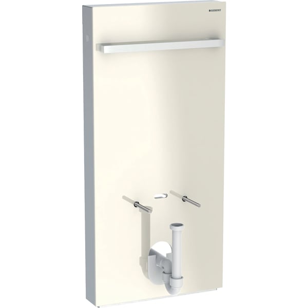 Monolith sanitary module for bidet, 101 cm, with towel rail: sand grey glass, aluminium