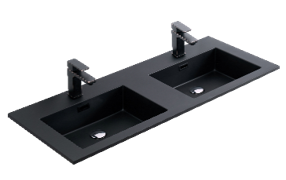 Lave Resin Bain Black Double 1500mm