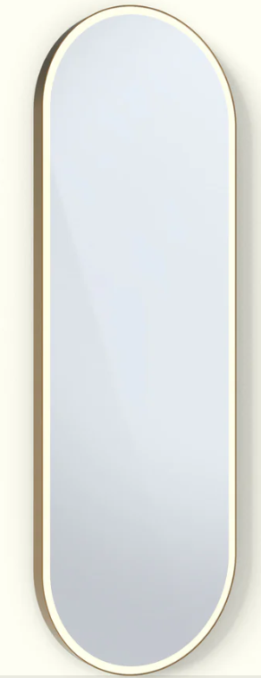Lumena Pill Mirror - 800 x 1500mm - Solid Brass Matte
