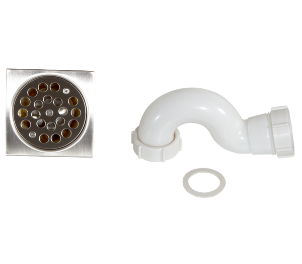 Square Shower Trap Brushed Stainless Steel