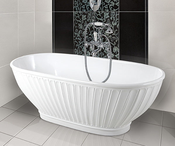 Faience Freestanding Bath Matt White 1690x735x570mm