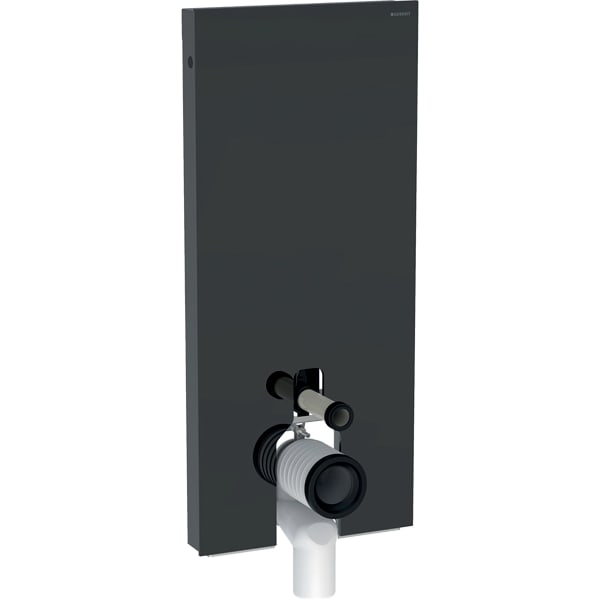 Monolith sanitary module for floor-standing WC, 114 cm, front cladding made of glass: lava