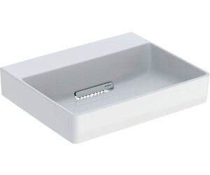 ONE lay-on washbasin, rectangular, horizontal outlet