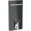Monolith sanitary module for bidet, 101 cm, with towel rail: lava glass, black chrome alumi