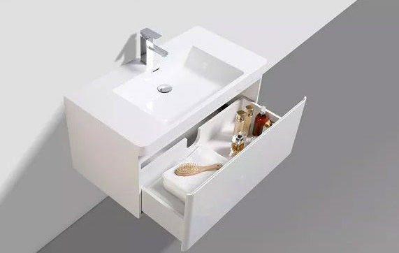 Milan 900 Single White Vanity Set